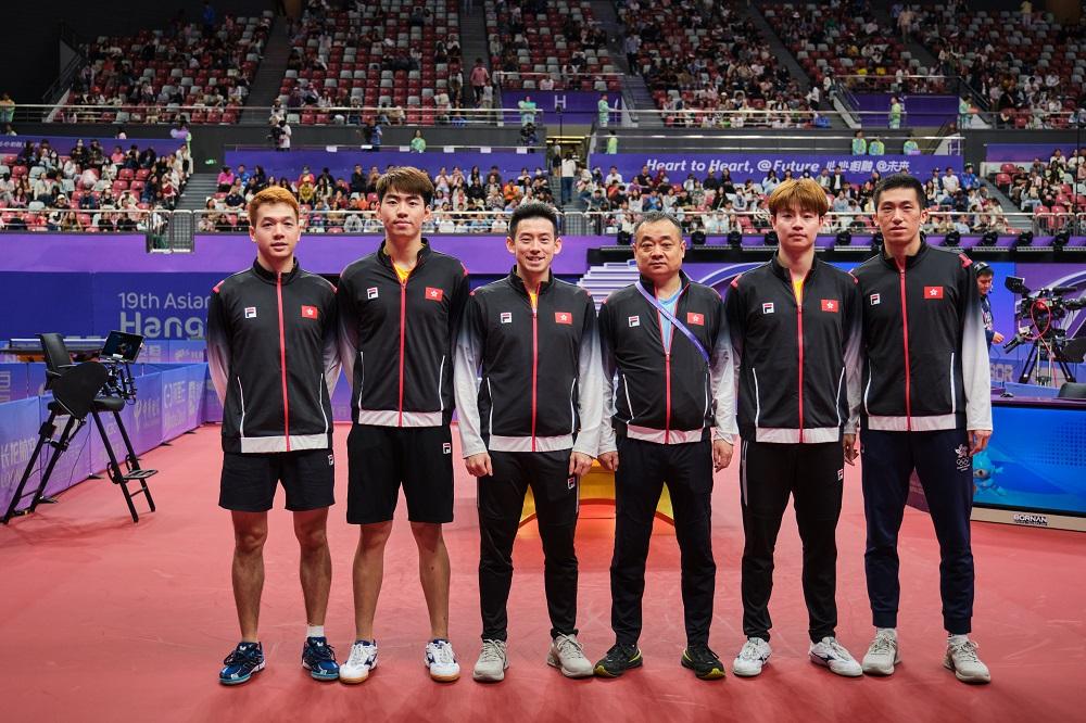 香港男子乒乓球隊。(港協暨奧委會圖片)