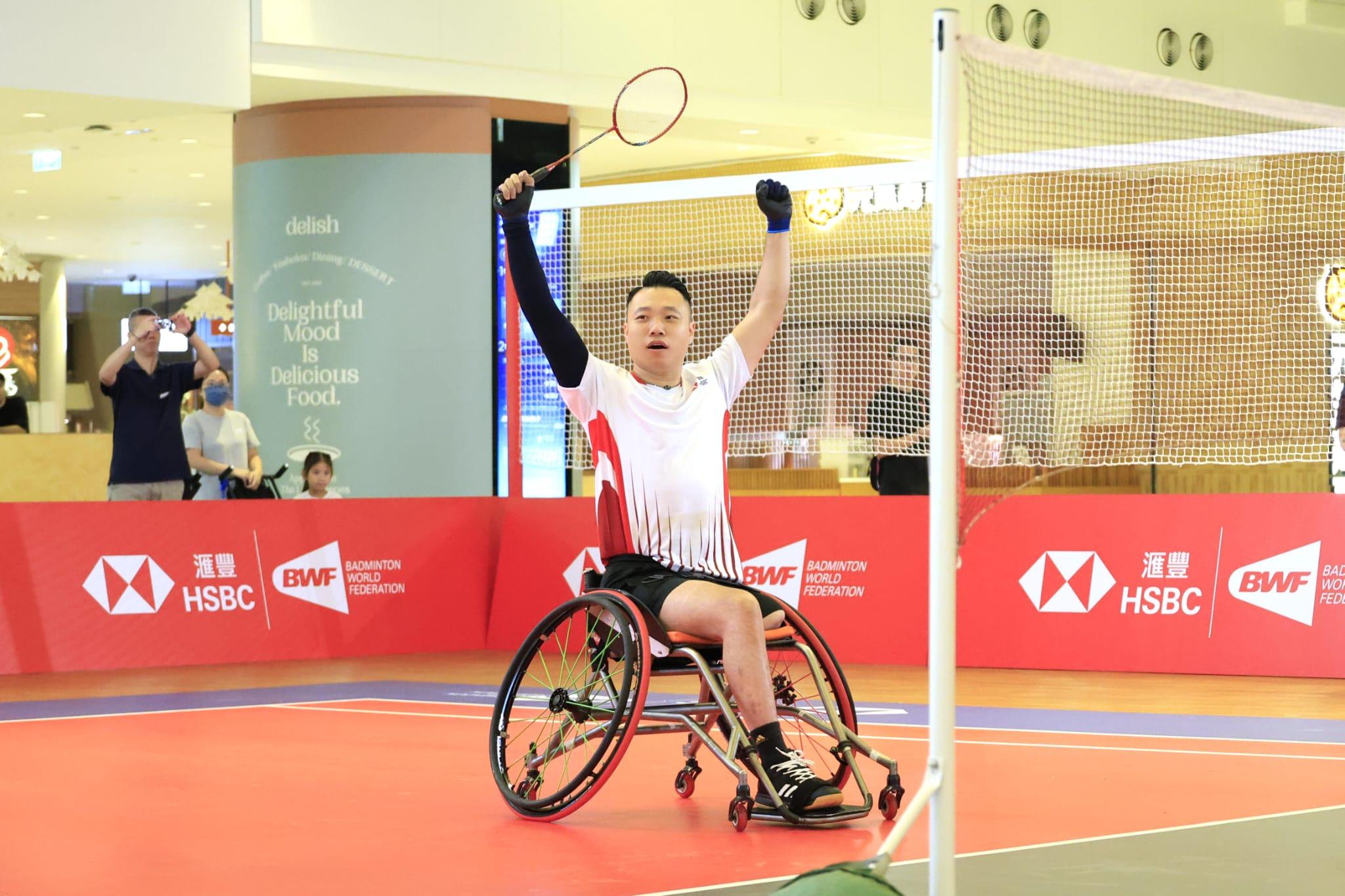 ESG|滙豐開展「羽動全城」社區活動,圖為殘奧羽毛球銅牌得主陳浩源。(林俊源攝)