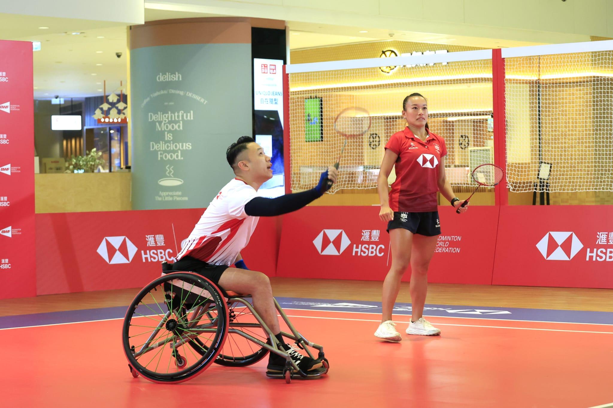 ESG|滙豐開展「羽動全城」社區活動,圖為殘奧羽毛球銅牌得主陳浩源。(林俊源攝)