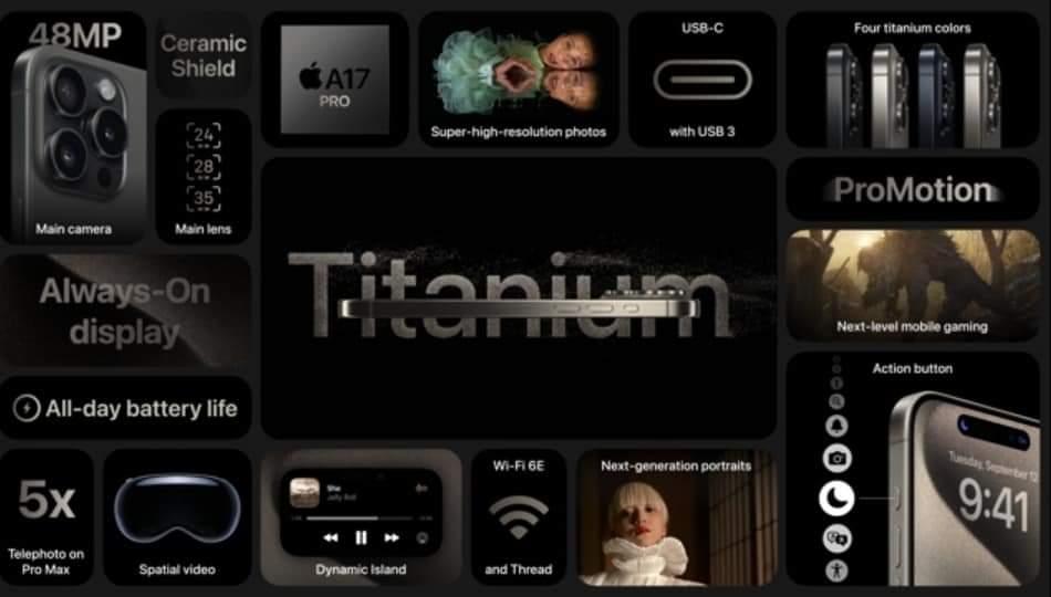 iPhone 15 系列換上了航天工業級鈦金屬