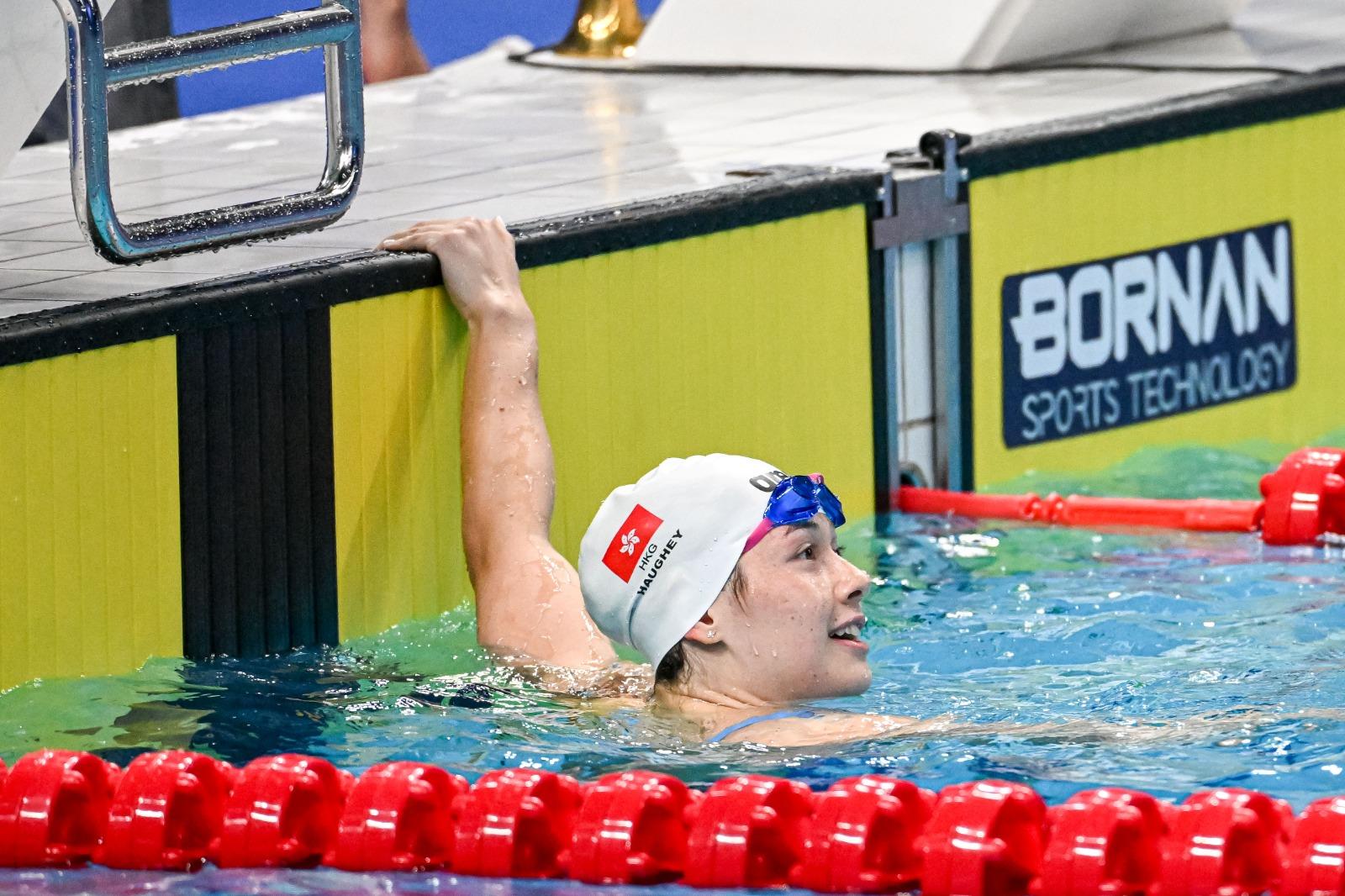 何詩蓓昨天杭州亞運取得一面銅牌。(港協暨奧委會提供)