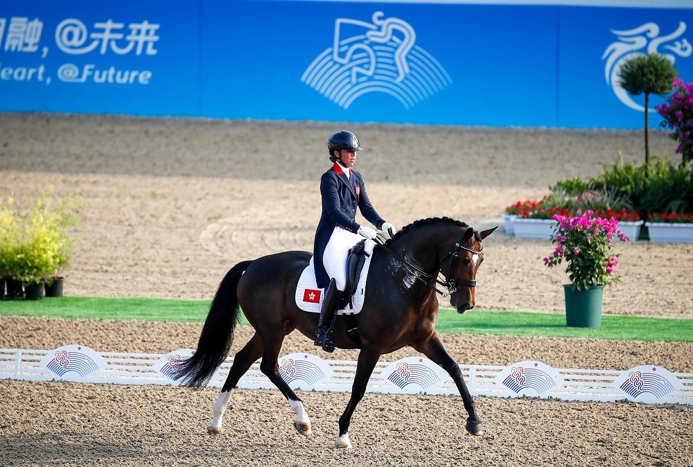 香港馬術盛裝舞步代表蕭頴瑩。(香港賽馬會圖片)