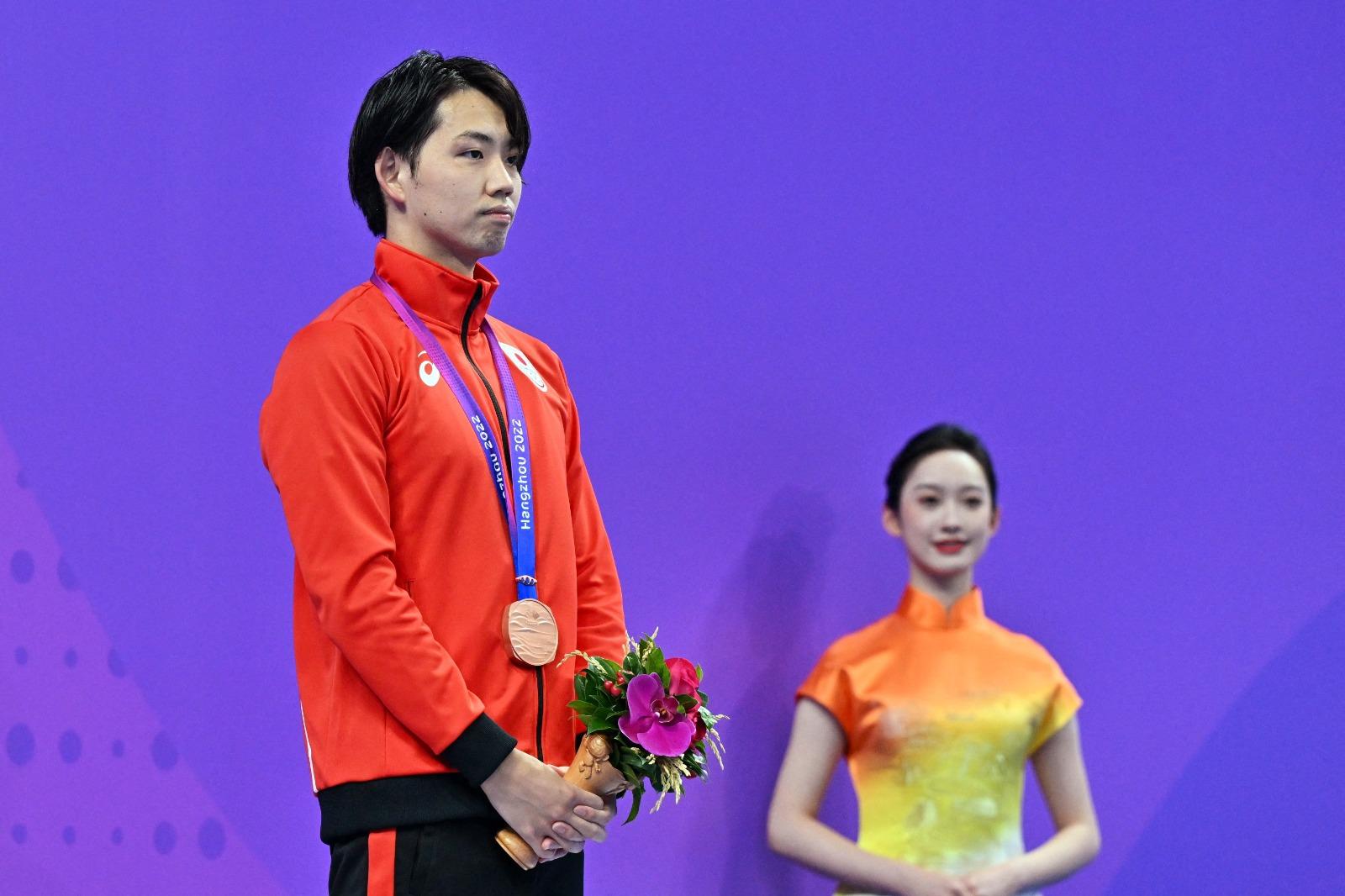 杭州亞運|費立緯1500米摘金,他被稱為孫楊接班人。(新華社)