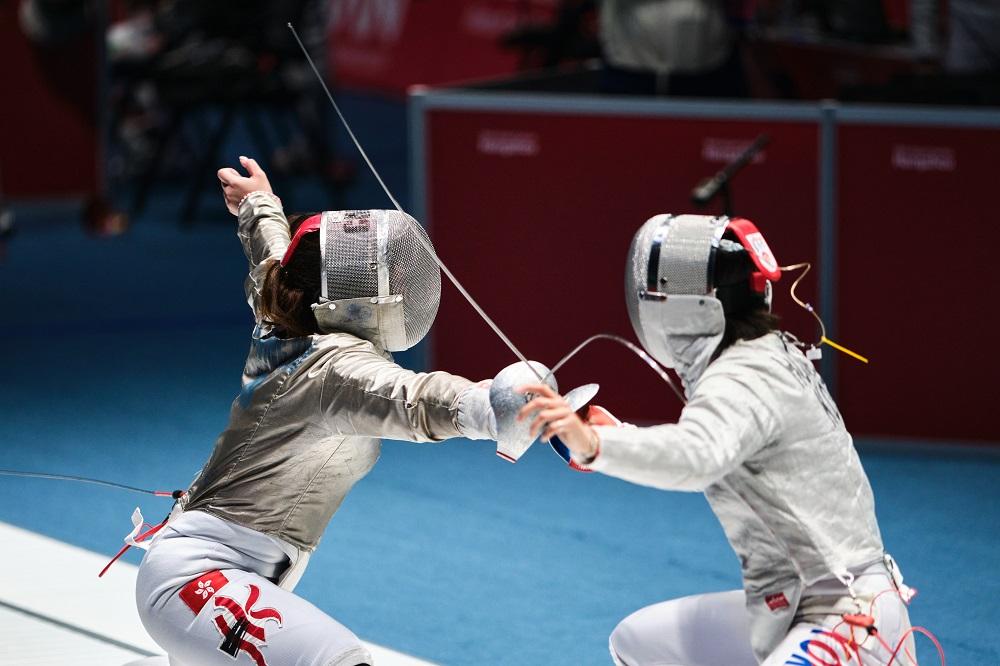 香港女子佩劍團體八強不敵南韓。(港協暨奧委會圖片)