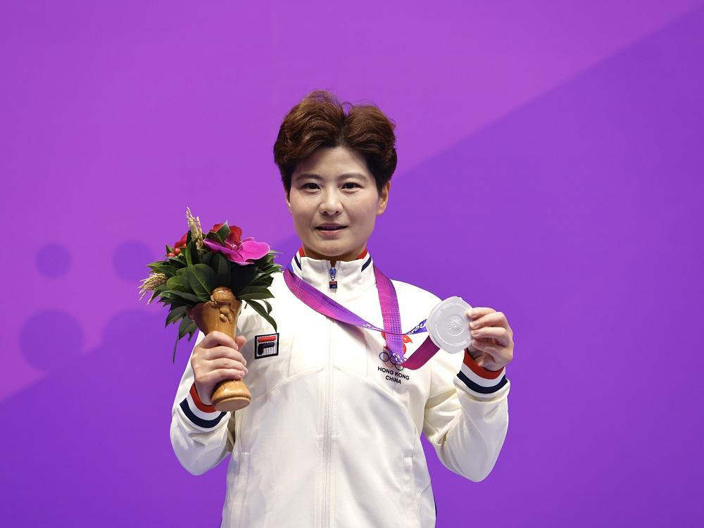 劉徐徐在女子長拳獲得銀牌。(港協暨奧委會圖片)