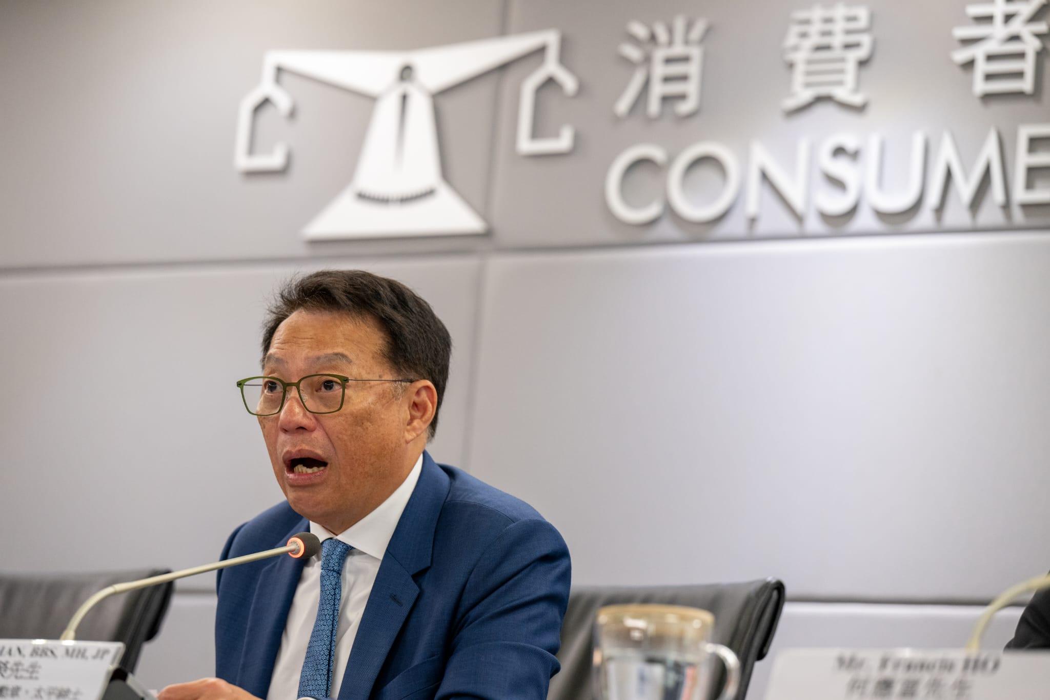 消委會主席陳錦榮強調絕不繳交贖金。(陳奕釗攝)