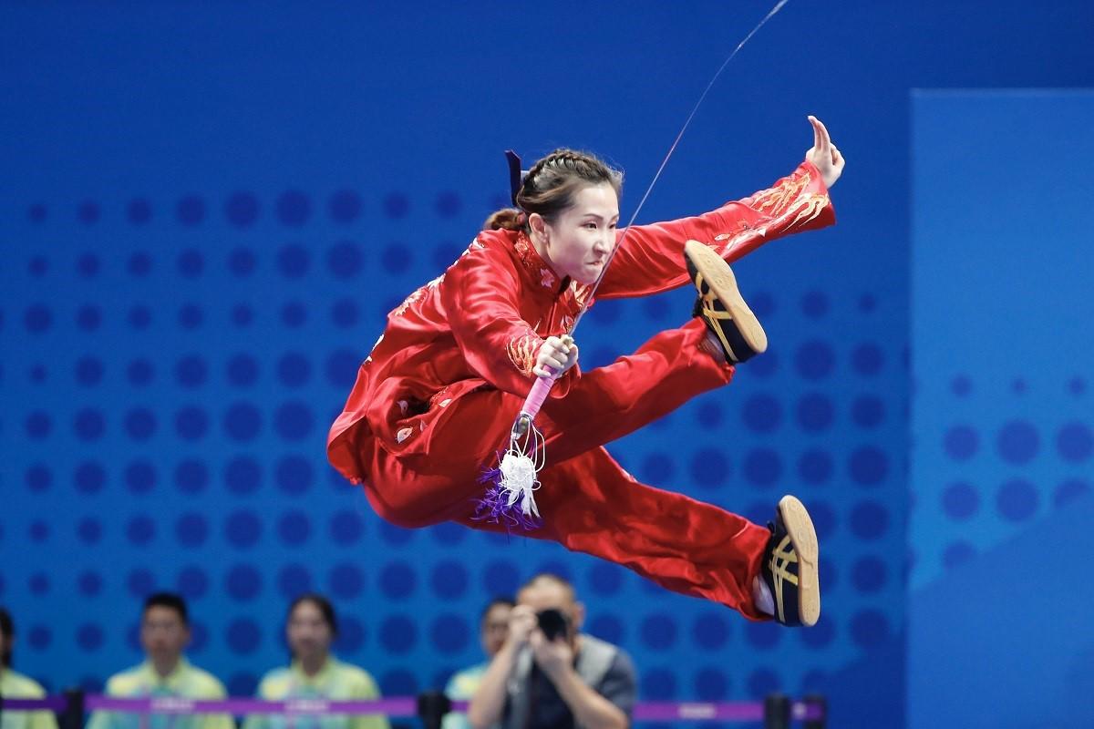 陳穗津在女子太極拳太極劍全能項目奪得銅牌。(港協暨奧委會提供)