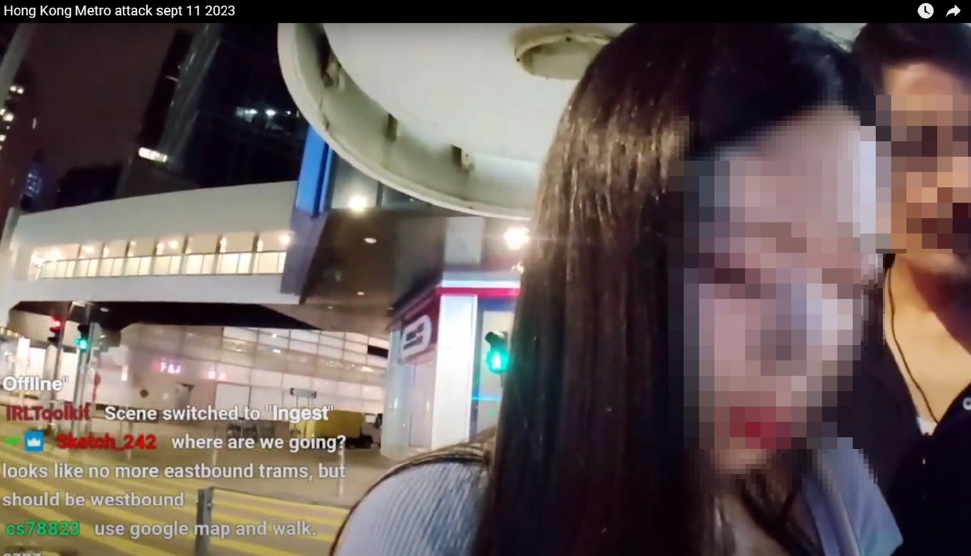 南韓女直播主中環疑被胸襲 涉案印度裔男子獲保釋不得離港(網上影片截圖)