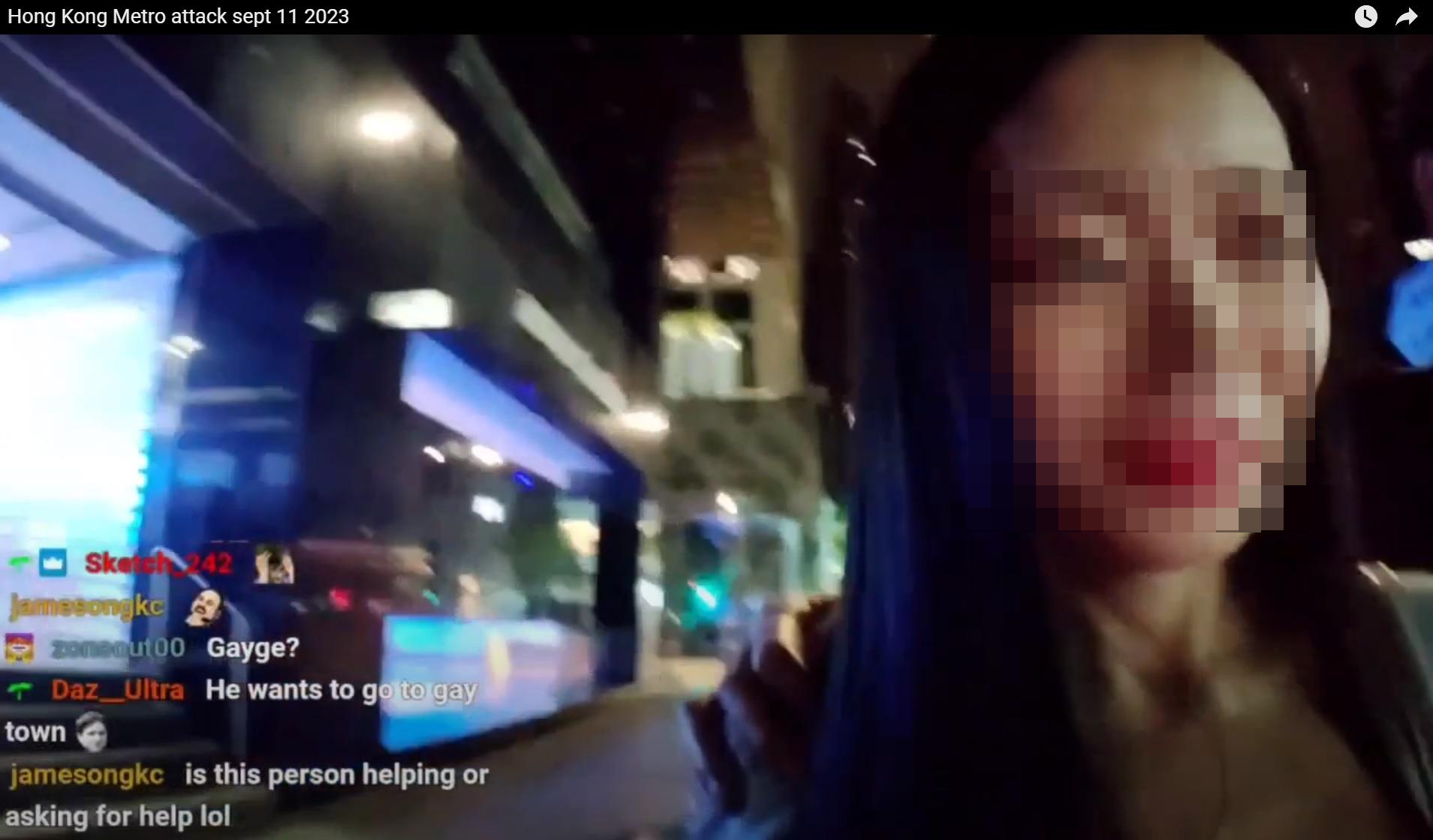 南韓女直播主中環疑被胸襲 涉案印度裔男子獲保釋不得離港(網上影片截圖)