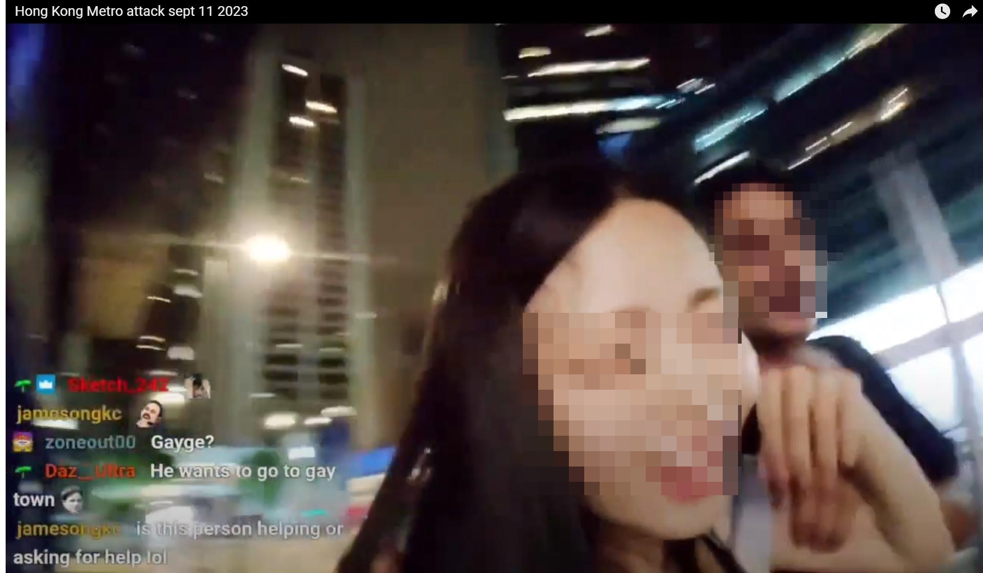 南韓女直播主中環疑被胸襲 涉案印度裔男子獲保釋不得離港(網上影片截圖)