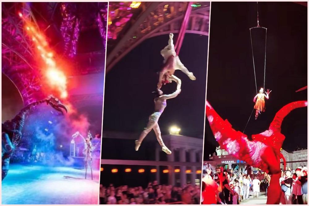 在世界之窗鐵塔下,萬聖節期間每晚都有特色表演,由外國專業藝術團隊擔綱演出,驚嚇與娛樂兼備。 (圖片來源:小紅書 )