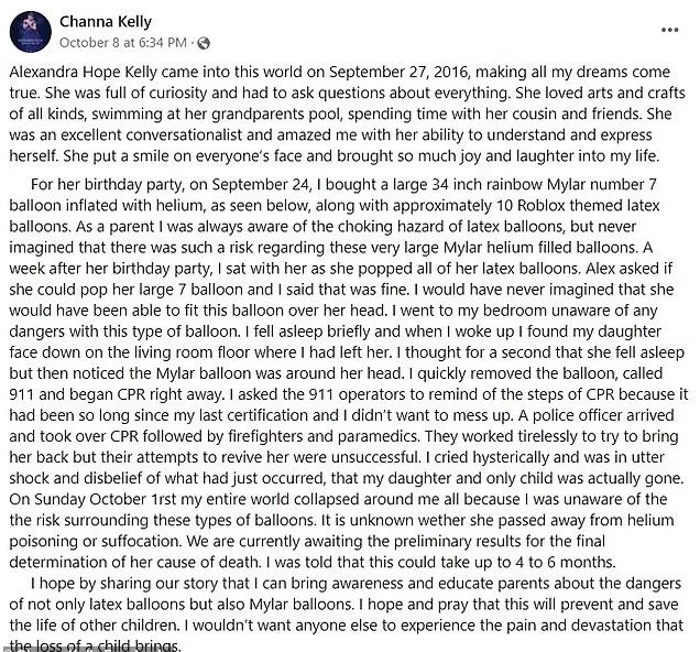 查納在FB發文講述慘事。 (互聯網)