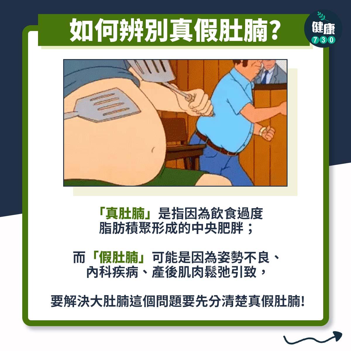 如何辨別肚腩真假+減肚腩運動推介