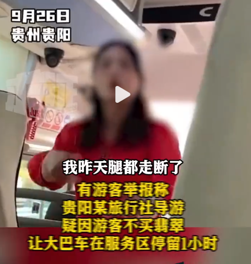 貴州版導遊阿珍|女導遊大數團友不是。(網上截圖)