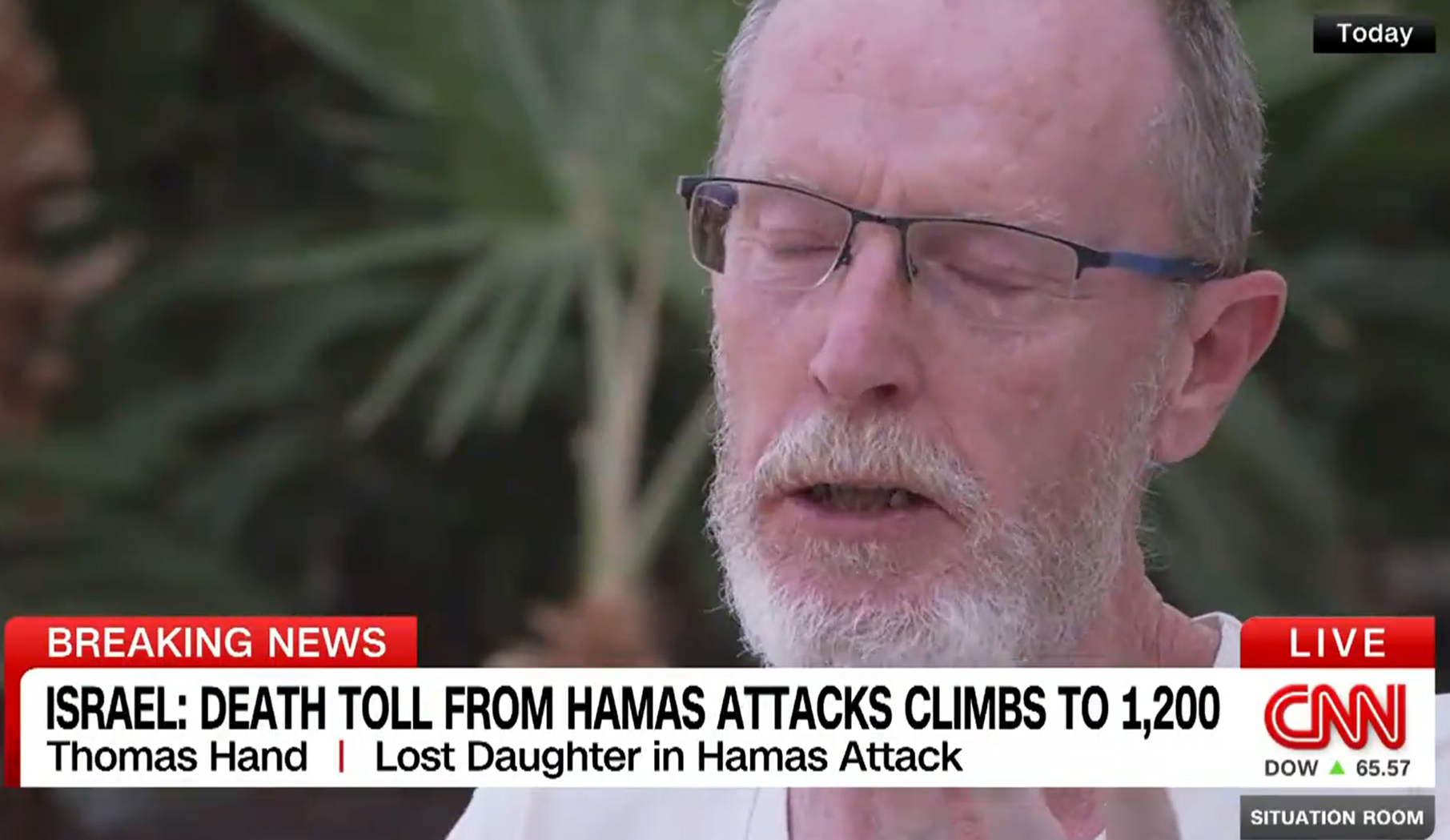 以巴衝突|Thomas憶述收到女兒死訊時,肝腸寸斷。(互聯網)