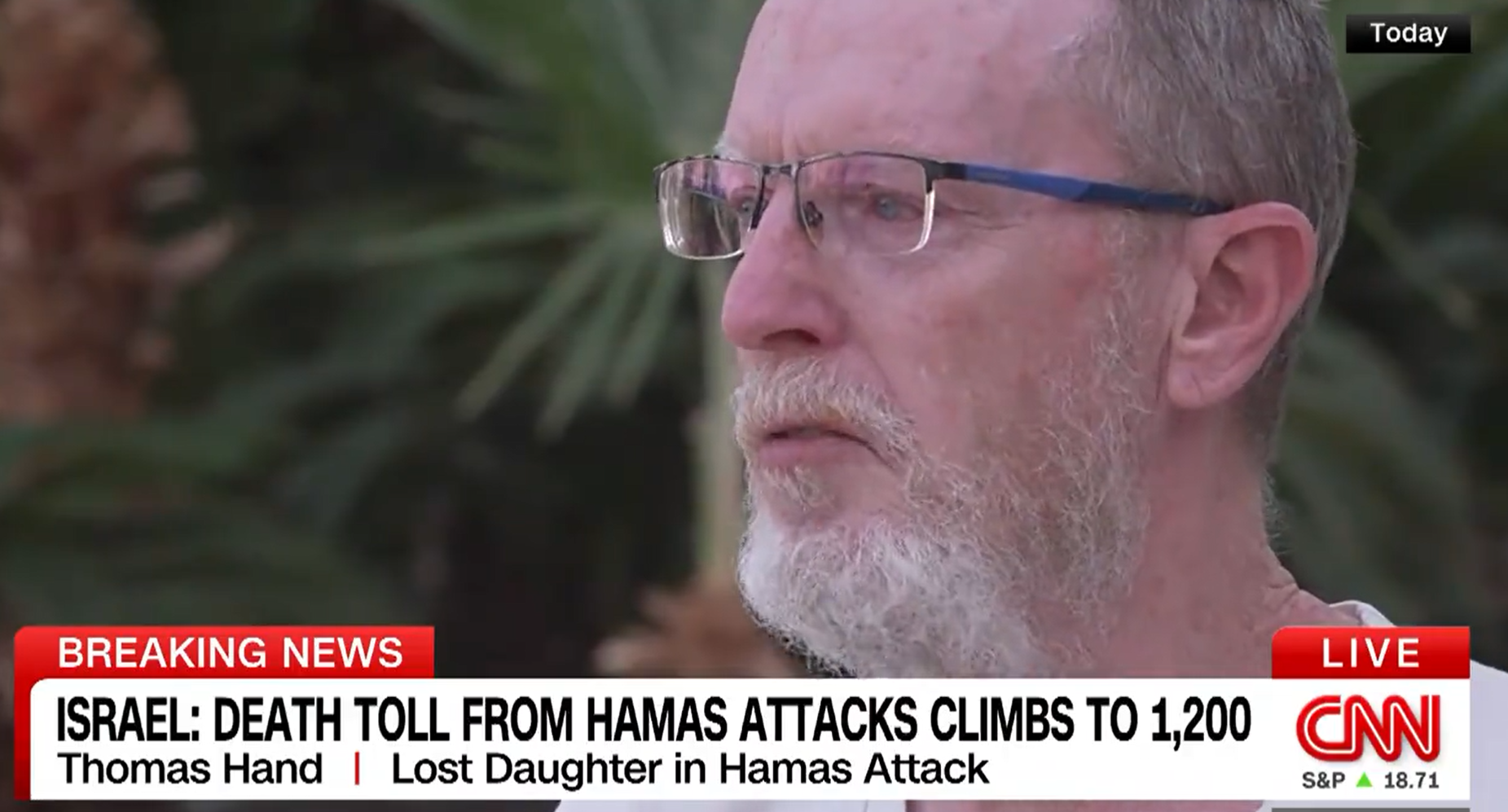 以巴衝突|Thomas憶述收到女兒死訊時,肝腸寸斷。(互聯網)