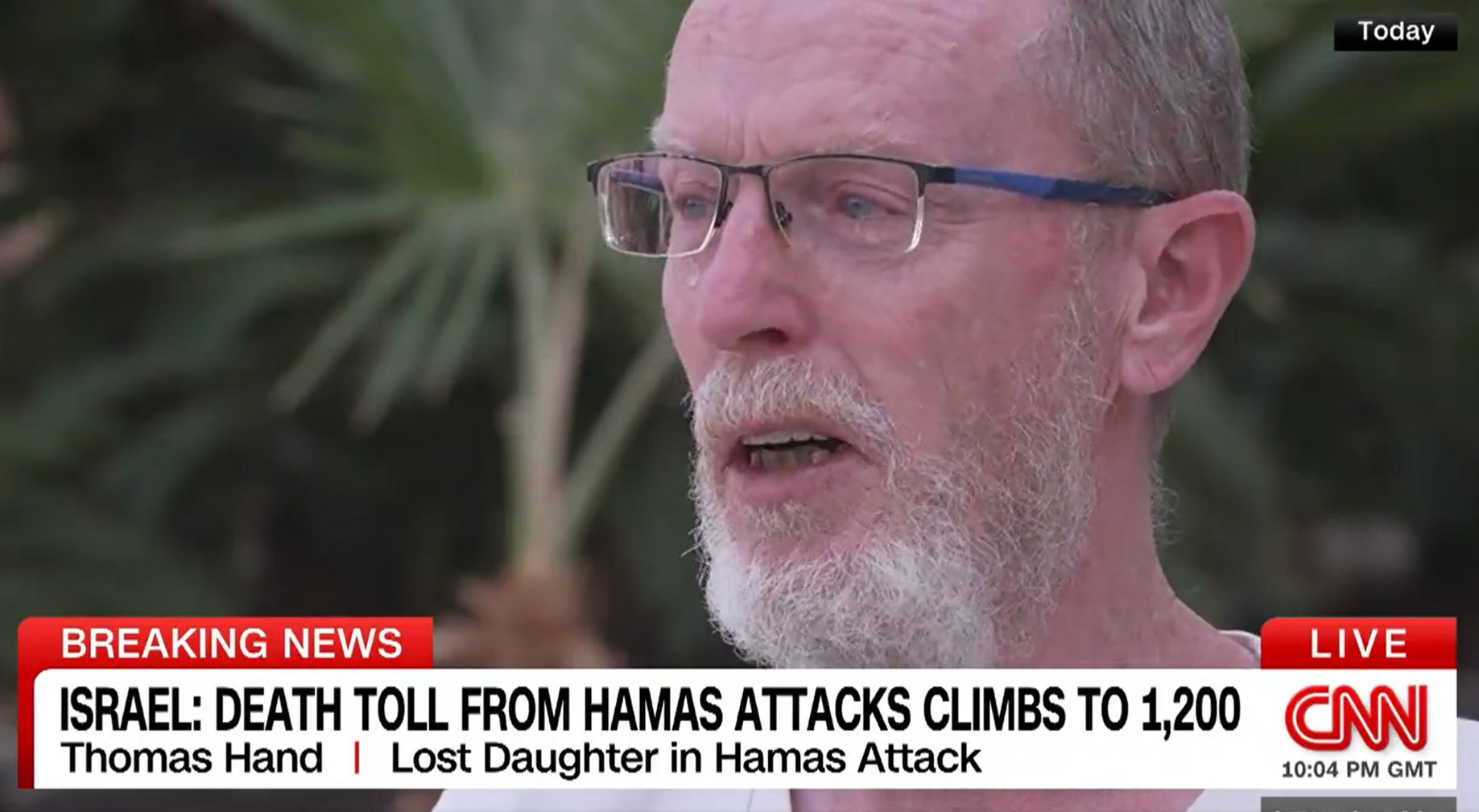 以巴衝突|Thomas憶述收到女兒死訊時,肝腸寸斷。(互聯網)