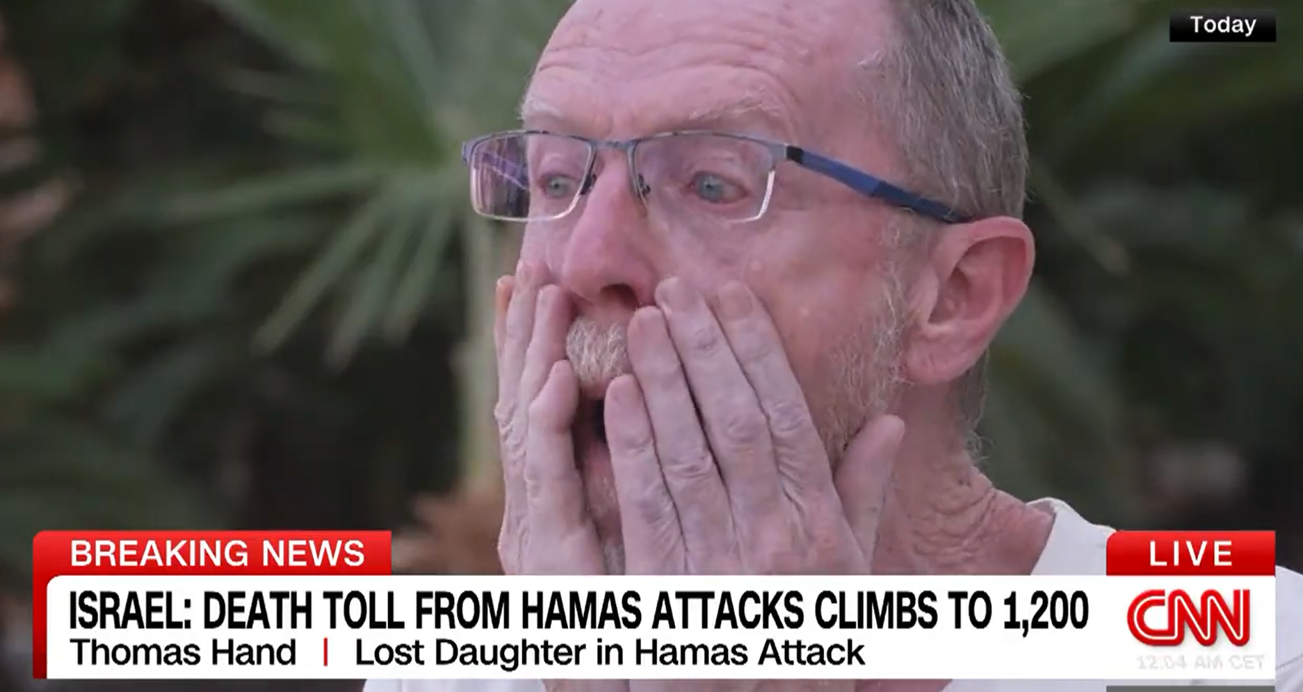 以巴衝突|Thomas憶述收到女兒死訊時,肝腸寸斷。(互聯網)