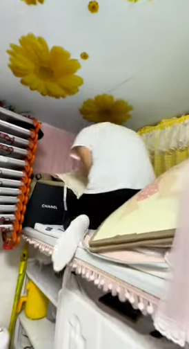 片中可見,兩母子的生活環境坎坷,生活空間嚴重不足,但有眼利的網民就發現該單親媽媽在片中竟孭著一個LV手袋。(圖片來源:小紅書)