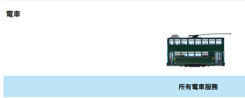 公共交通費用補貼計劃涵蓋的公共交通服務如巴士、港鐵等