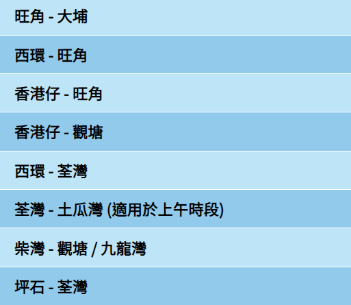 公共交通費用補貼計劃涵蓋的公共交通服務如巴士、港鐵等