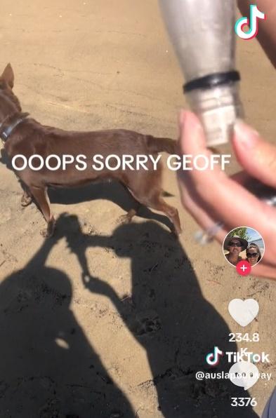 為了看清楚紙條,沒想清楚就幾乎將裡面的「沙」全倒出來。(TikTok)