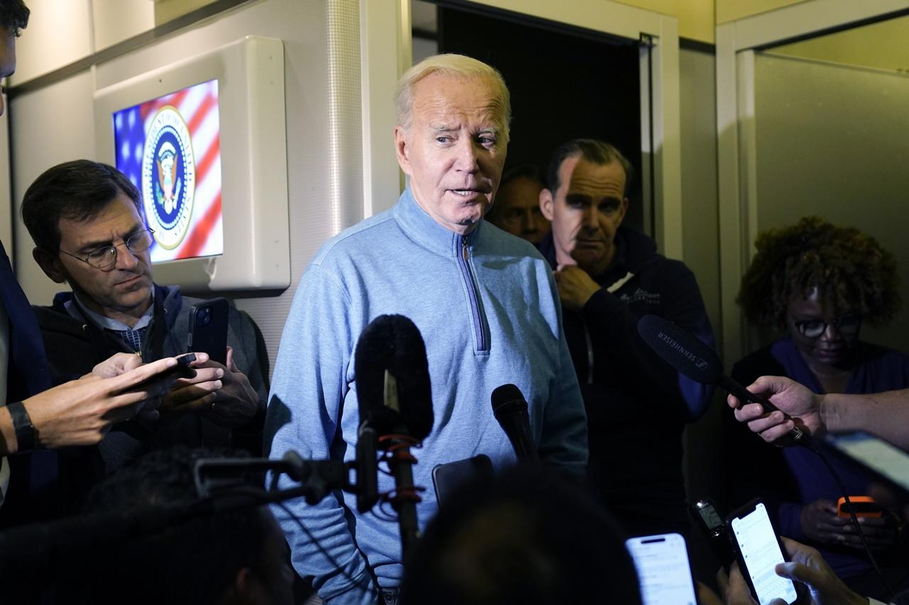 拜登在特拉維夫訪問約8小時,登上專機啟程返回華盛頓。(AP)