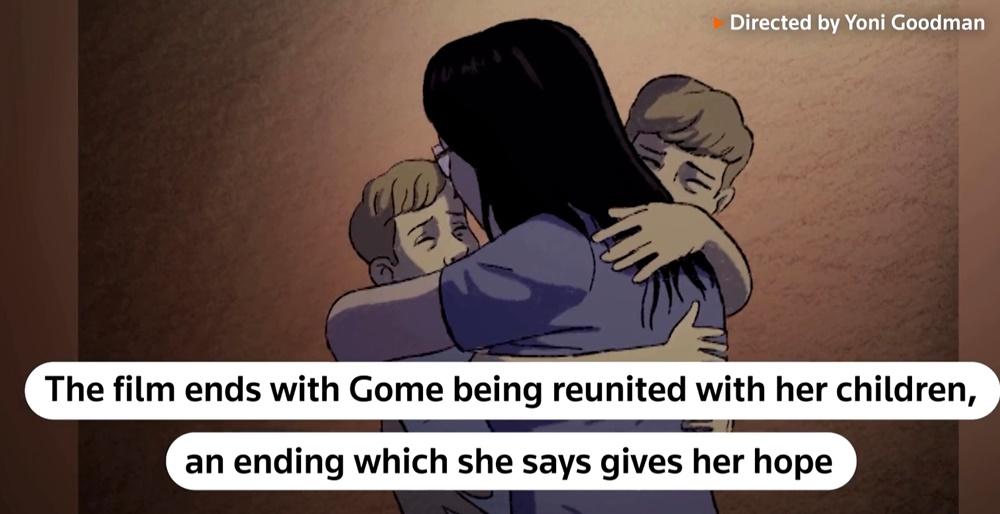 母親盼望能像動畫一樣,有「一個值得期待的美好結局」。(X)