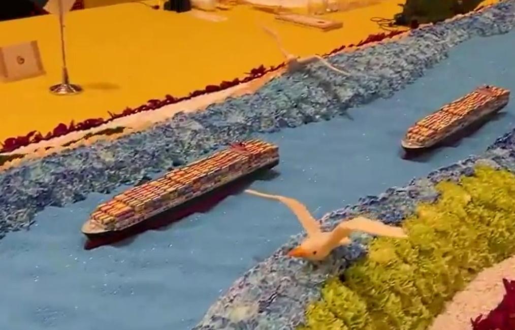 21世紀絲網之路造景。(微博)