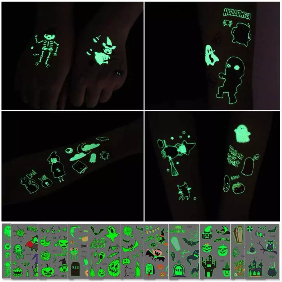 小惡魔齊變身--夜光萬聖節紋身貼紙