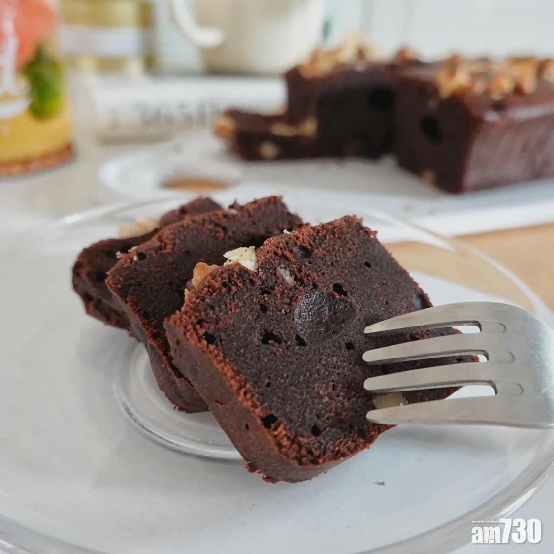 無糖甜品食譜|黑豆—朱古力黑豆布朗尼Brownie吃起來帶豆味。