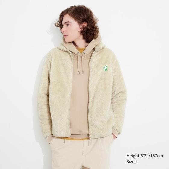 Doraemon Sustainability Mode長袖長絨搖粒絨拉鏈外套,胸前印有多啦A夢可持續發展模式的圖案。成人款 $249