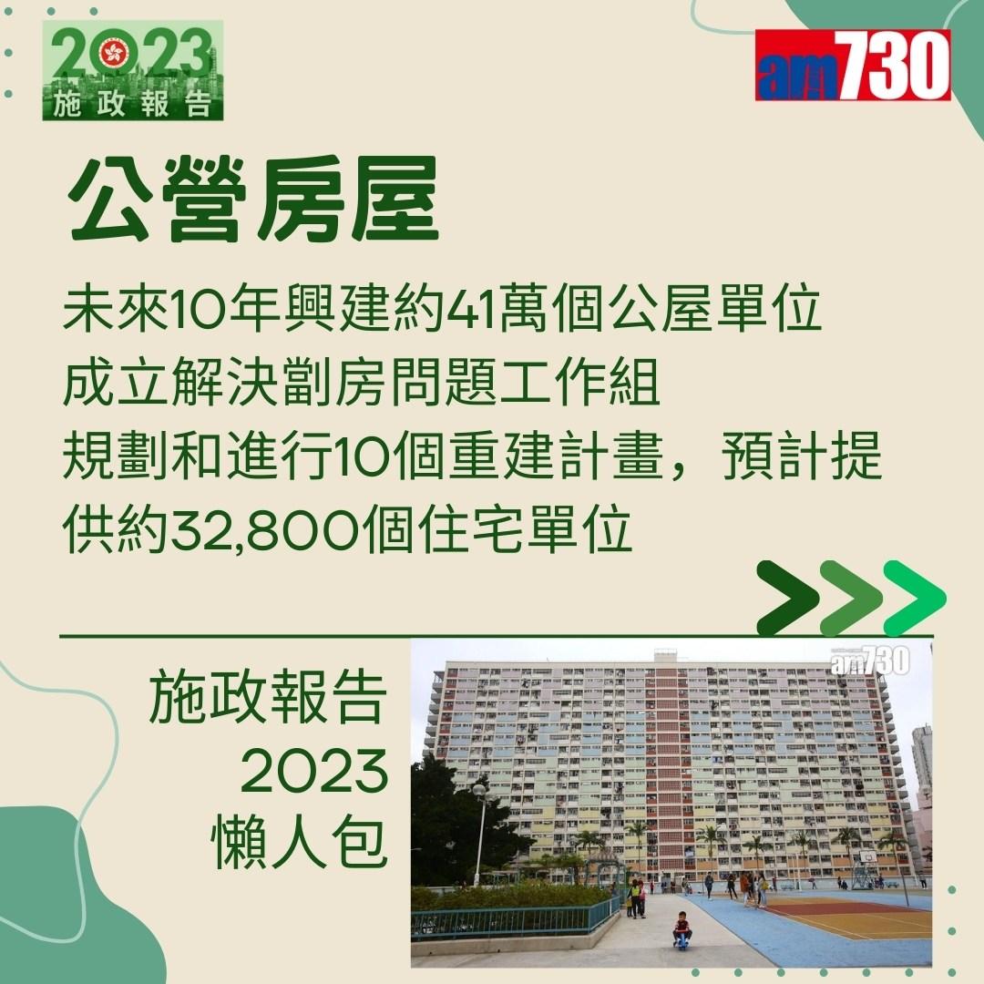 施政報告2023懶人包(am730製圖)