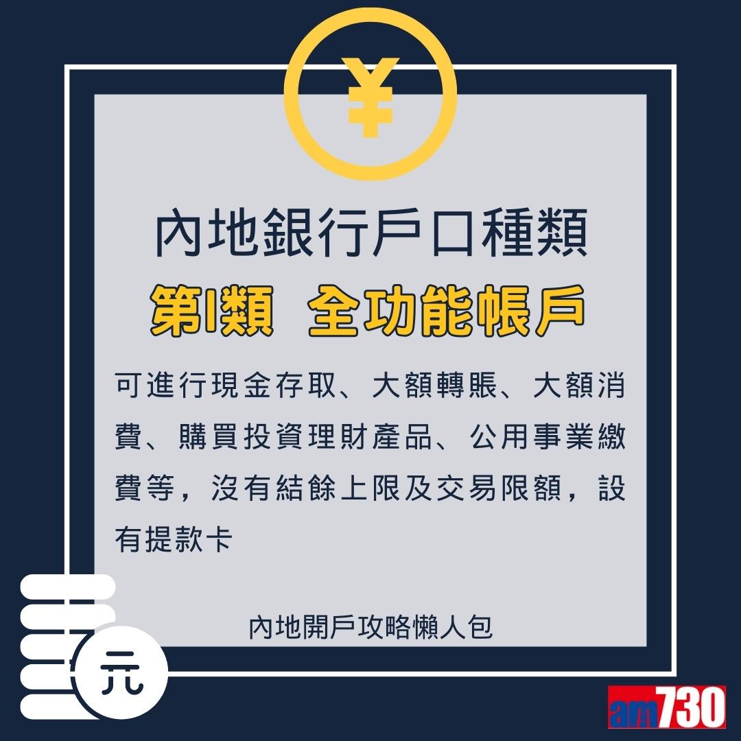 香港人開內地/大陸銀行戶口懶人包(am730製圖)