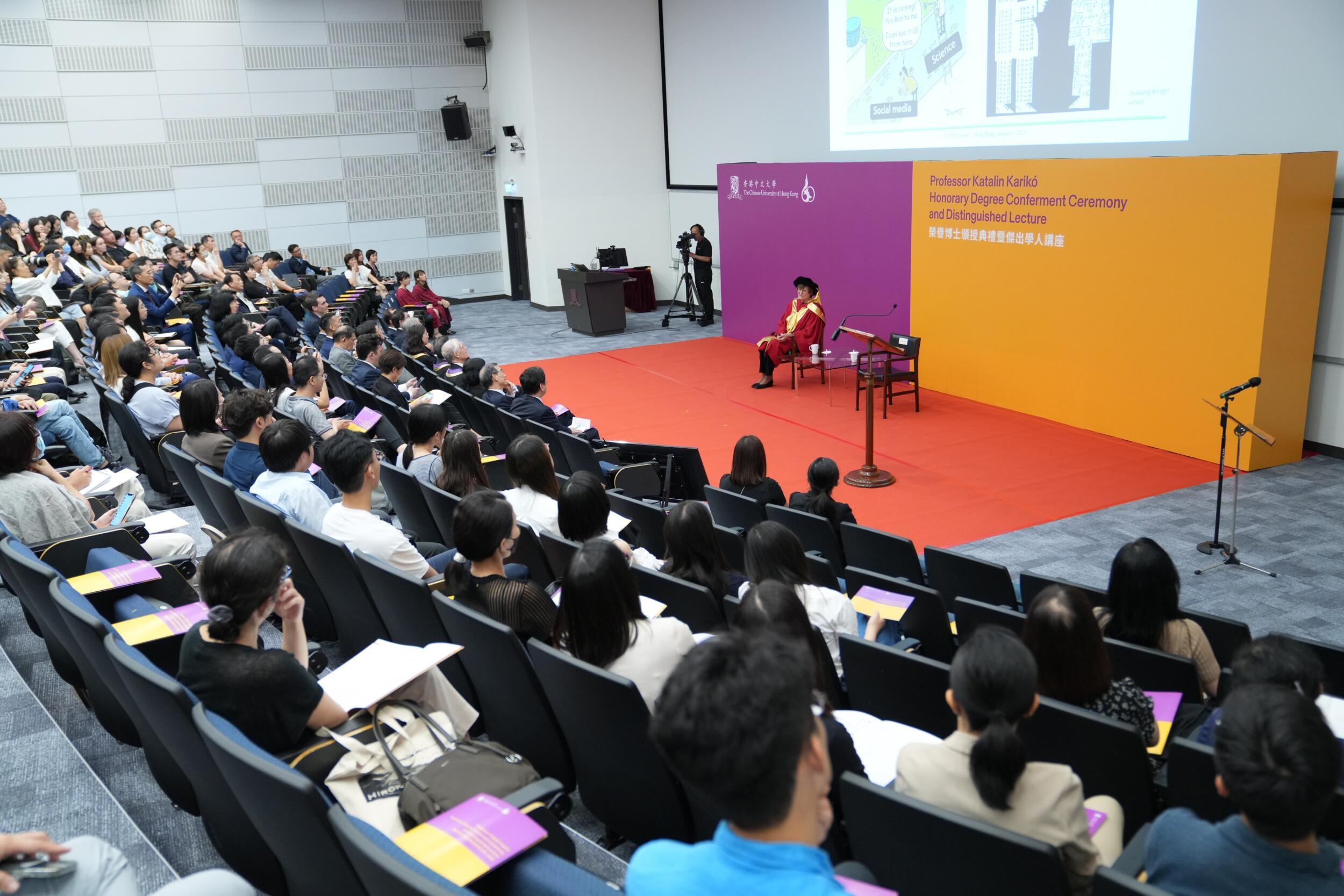 中大於本年8月頒授榮譽理學博士學位予Katalin Karikó。(中大提供)