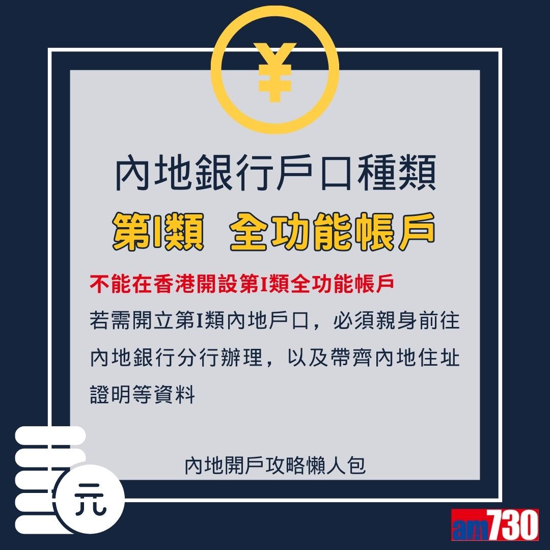香港人開內地/大陸銀行戶口懶人包(am730製圖)