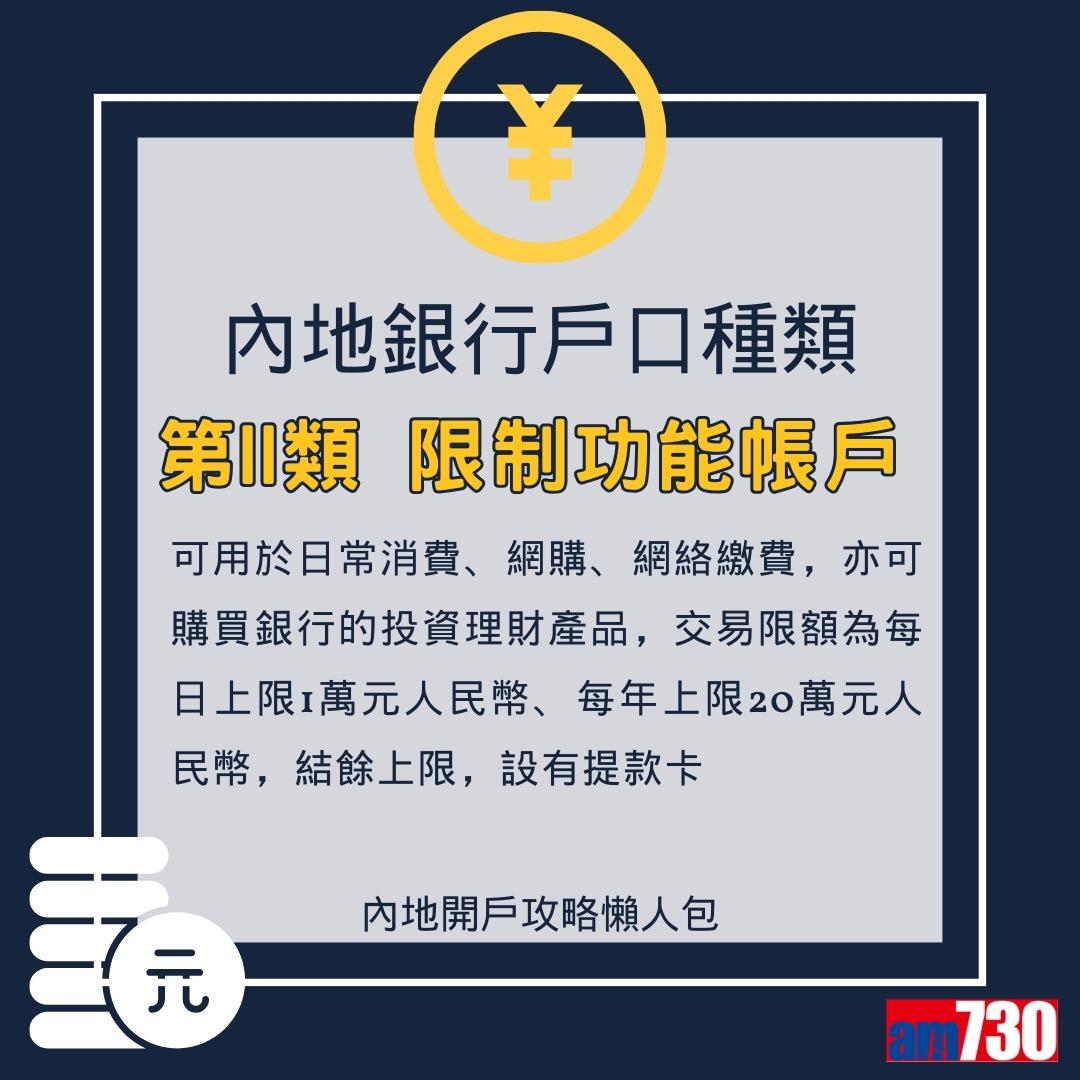 香港人開內地/大陸銀行戶口懶人包(am730製圖)