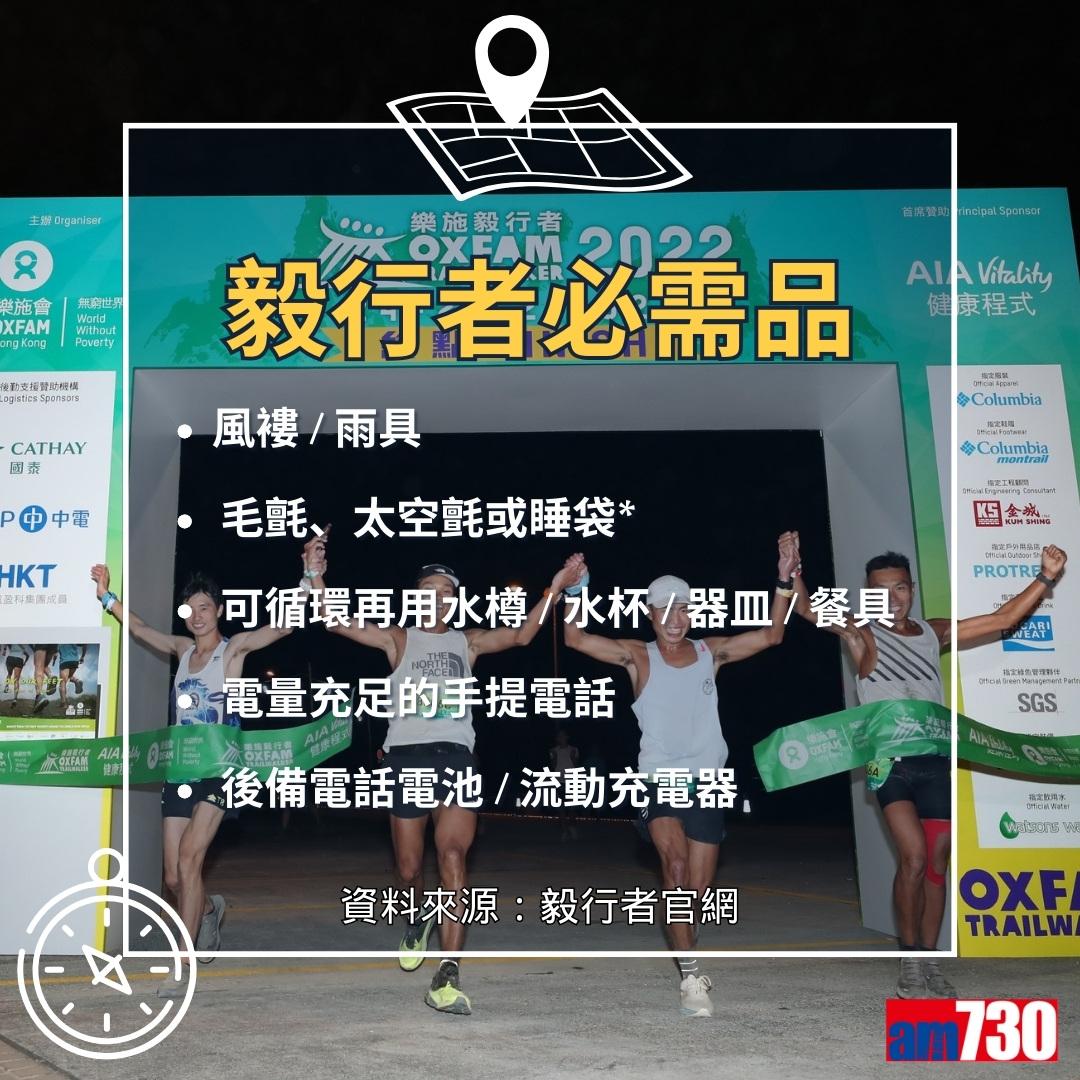 毅行者裝備(資料來源︰毅行者官網)