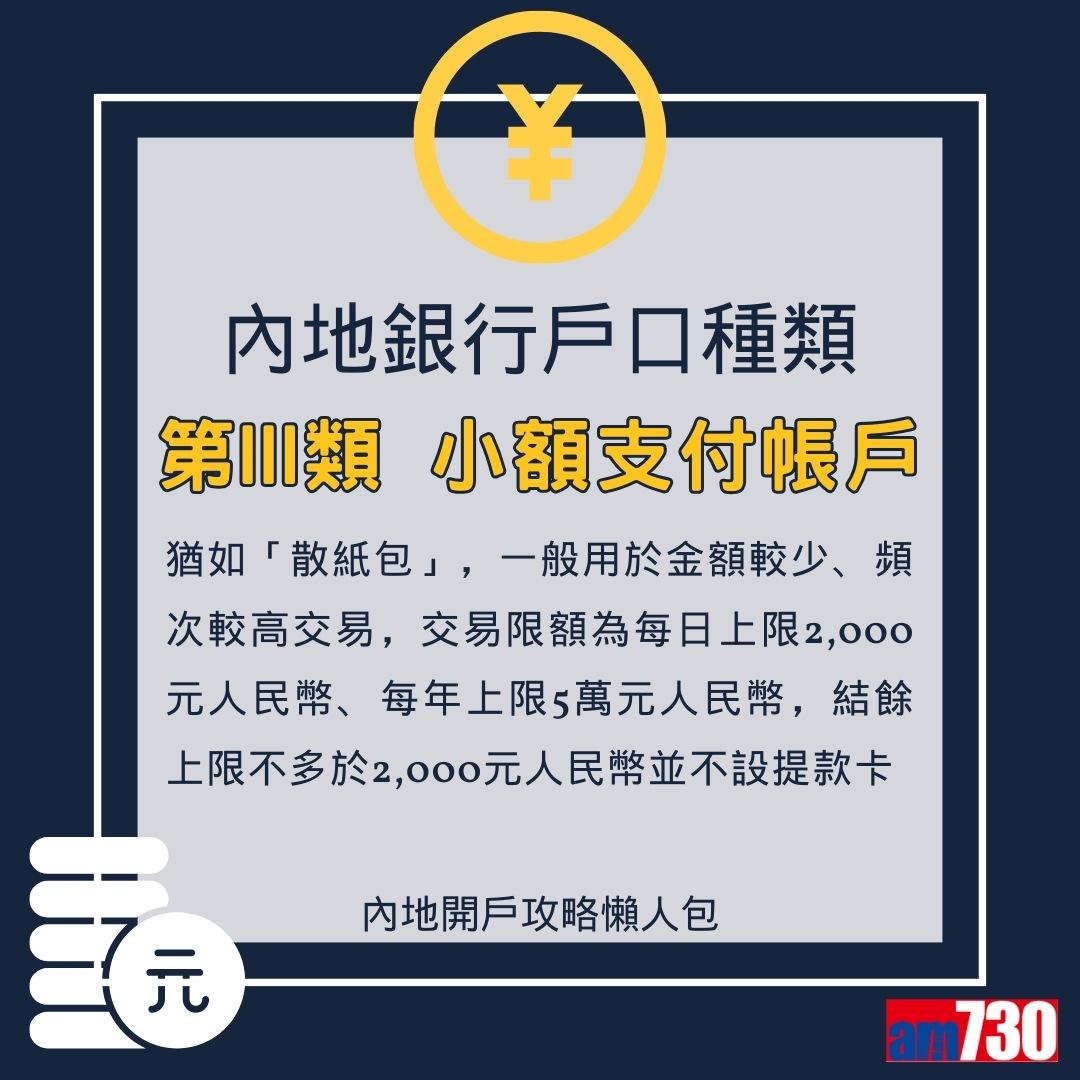 香港人開內地/大陸銀行戶口懶人包(am730製圖)