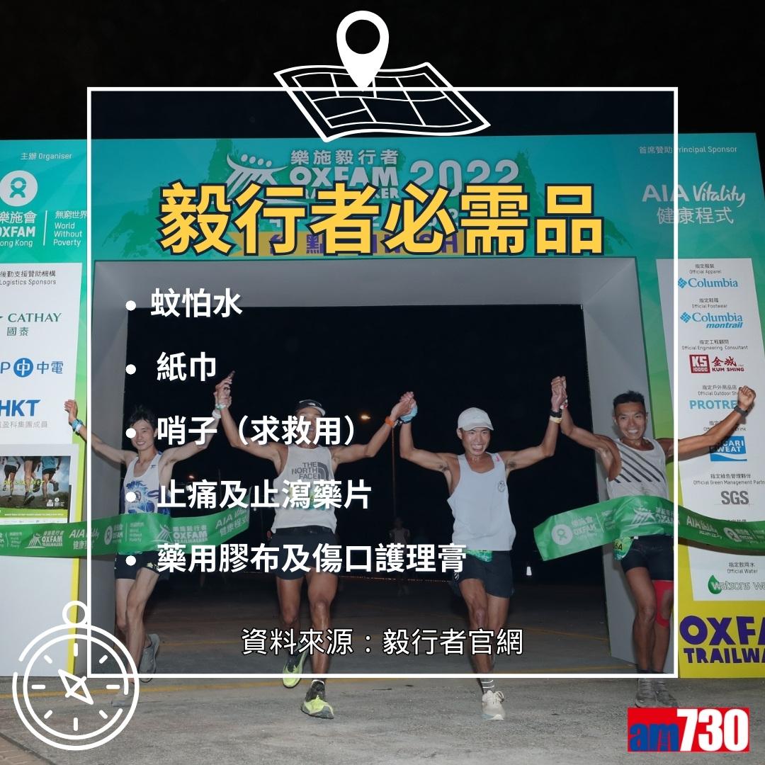 毅行者裝備(資料來源︰毅行者官網)