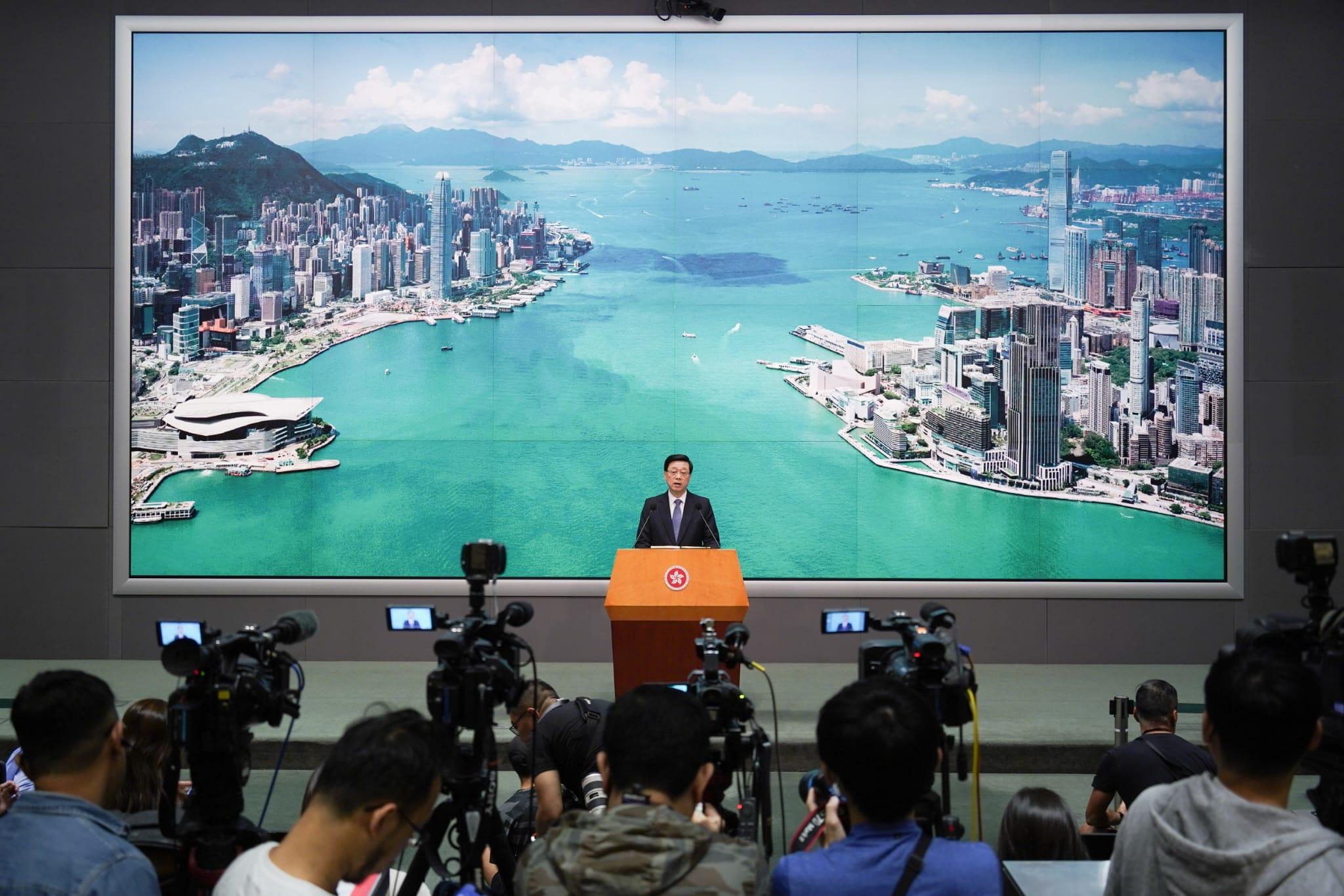 區議會選舉2023|李家超說,今屆參選人背景「多元多樣」,反映新制度有從中選優作用。(李睿哲攝)