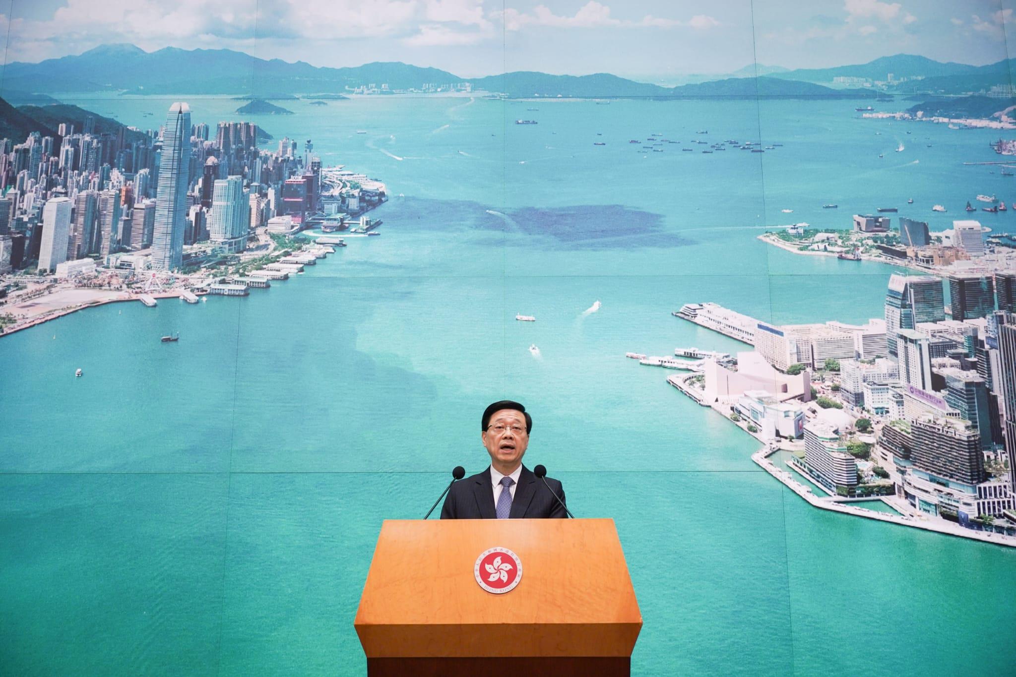 區議會選舉2023|李家超說,今屆參選人背景「多元多樣」,反映新制度有從中選優作用。(李睿哲攝)