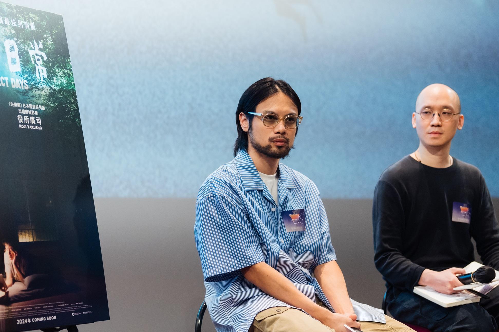 陳健朗擔任「焦點影人大師班」,跟役所廣司談電影。