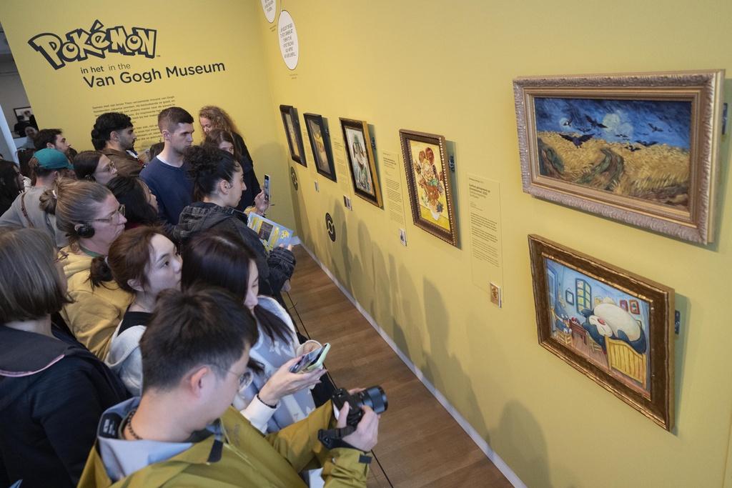 梵高美術館舉辦寶可夢展。(美聯社)