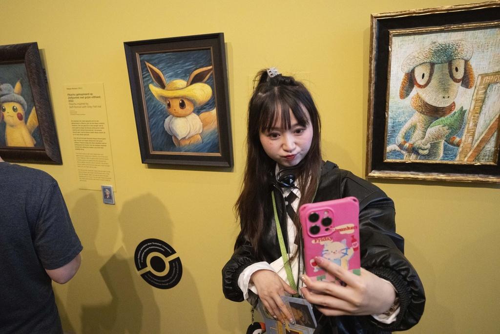 梵高美術館舉辦寶可夢展。(美聯社)