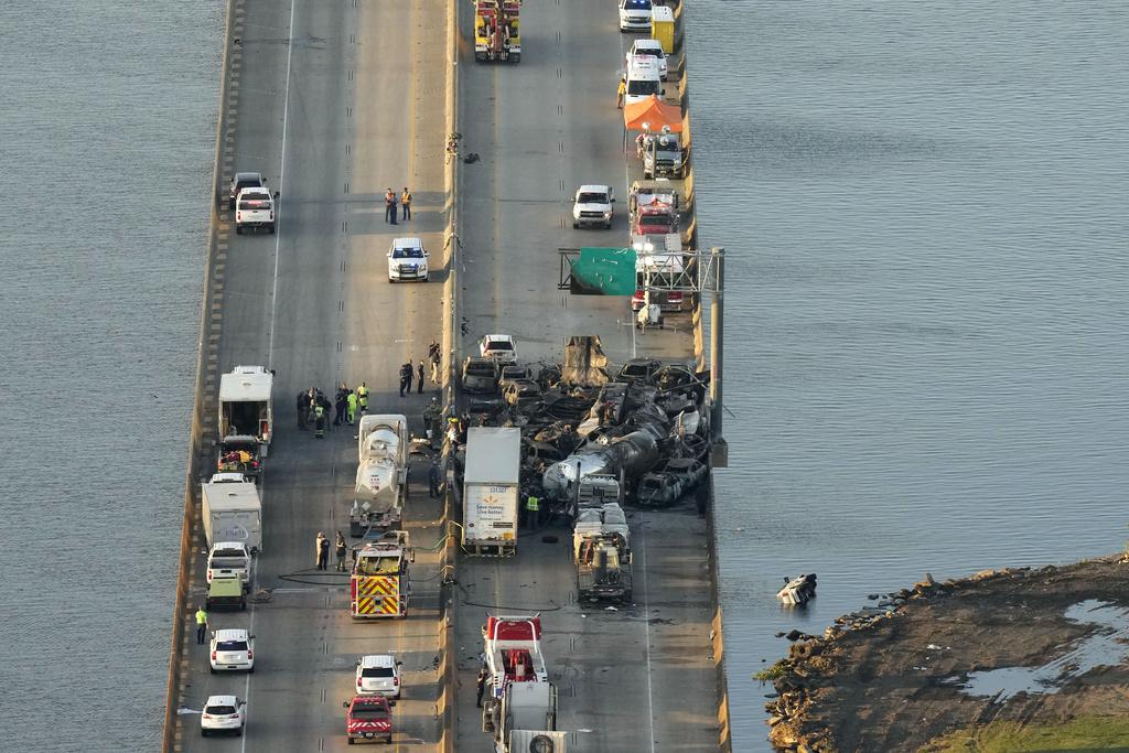 車禍現場。(美聯社)