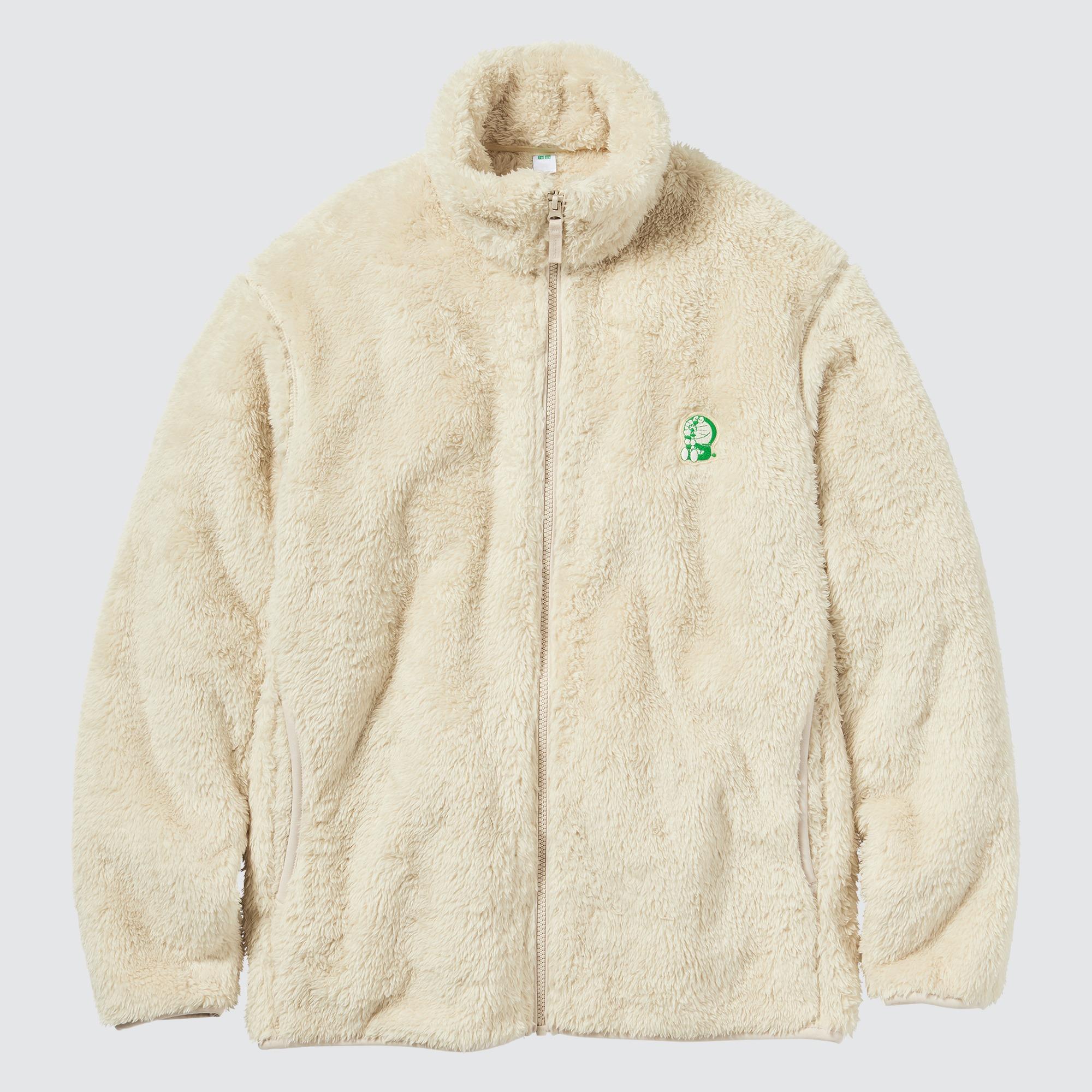 Doraemon Sustainability Mode長袖長絨搖粒絨拉鏈外套,胸前印有多啦A夢可持續發展模式的圖案。童裝款 $149