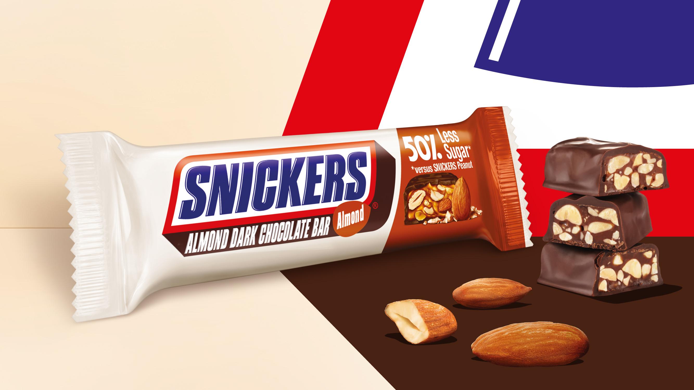 Snickers全新杏仁半糖士力架黑朱古力棒