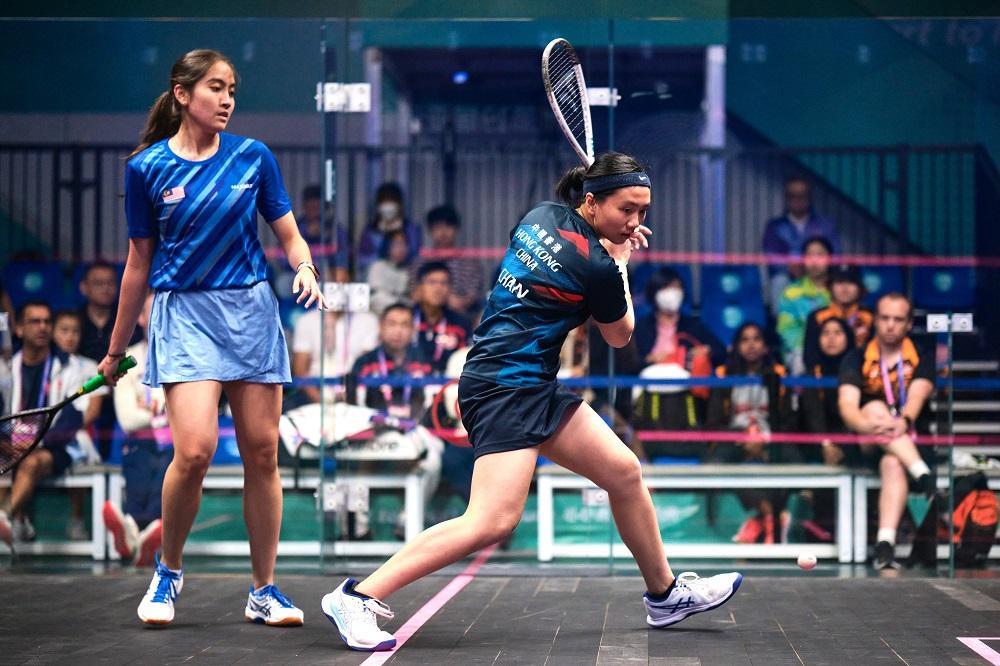 陳善鈺在壁球女單復仇成功。(港協暨奧委會圖片)