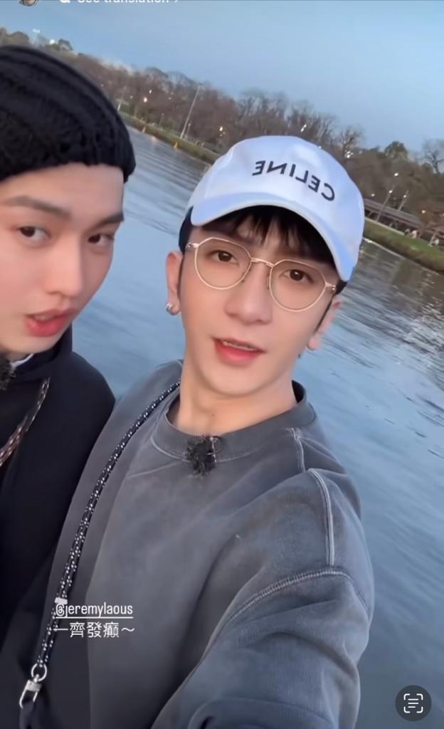 Anson Lo分享與Jer搭觀光船遊墨爾本河的短片,齊齊扮聲發癲。